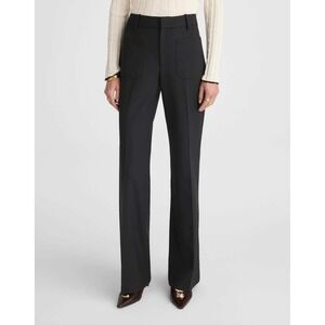 NWT Madewell Petite 4P High Rise Bootcut Trouser Pants Black Wide Leg Flare Wool